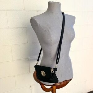 Baggallini Black Mini Shoulder Bag Clasp Bag Night Bag Y2K 90s